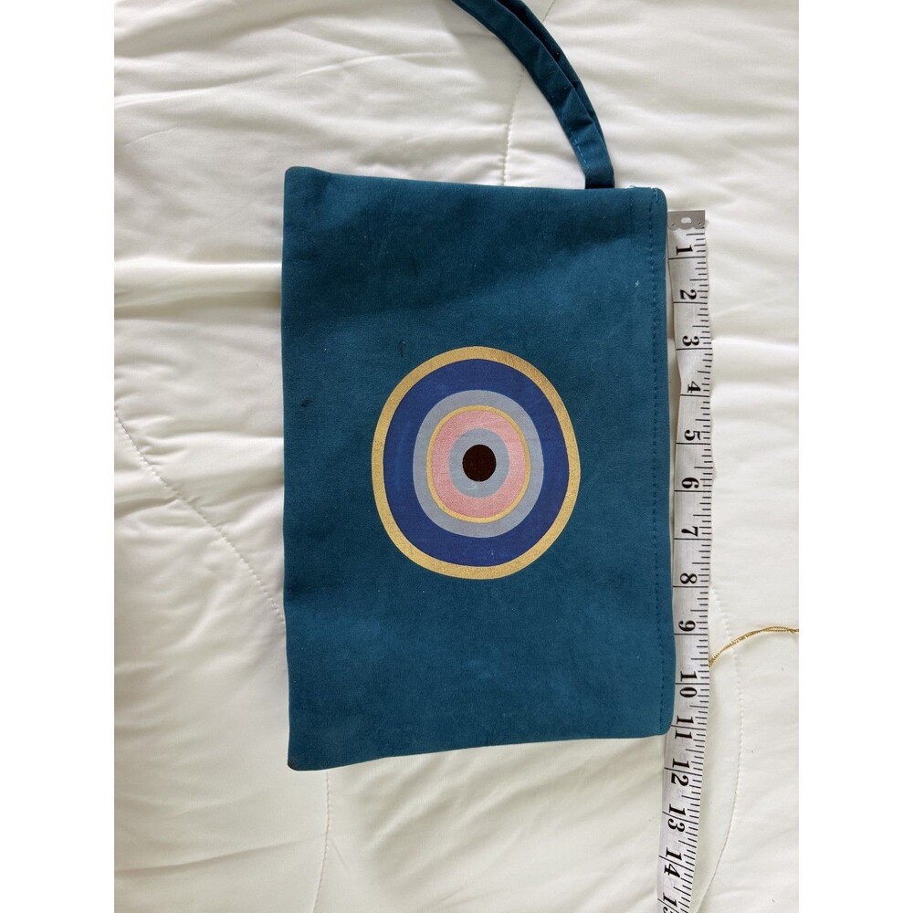 My Breeze Aegean Art Blue Evil Eye Wristlet Clutch Punch Traditional Greece
